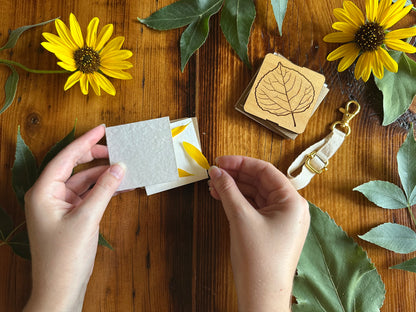 Quaking Aspen Petal Press | Strap Micro Flower Press with Keychain Clip