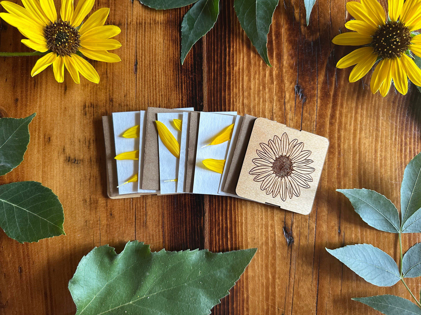 Wild Sunflower Petal Press | Strap Micro Flower Press with Keychain Clip