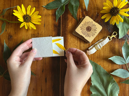 Wild Sunflower Petal Press | Strap Micro Flower Press with Keychain Clip
