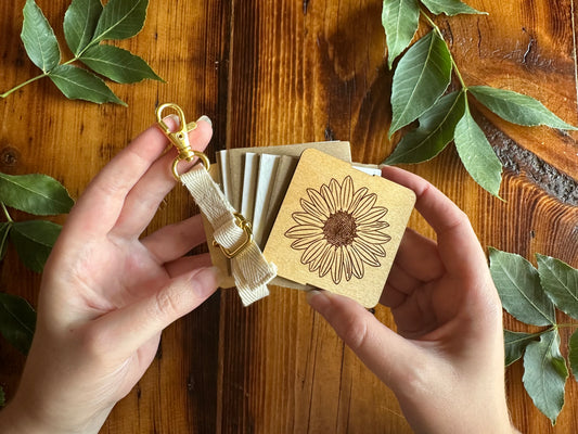 Wild Sunflower Petal Press | Strap Micro Flower Press with Keychain Clip