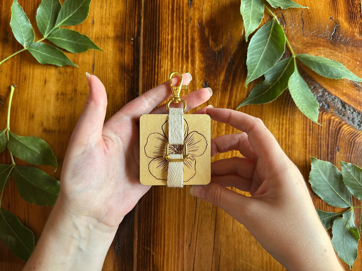 Blue Flax Petal Press | Strap Micro Flower Press with Keychain Clip