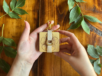 Blue Flax Petal Press | Strap Micro Flower Press with Keychain Clip