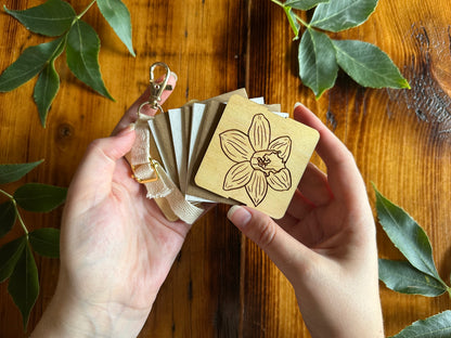 December Narcissus Petal Press | Strap Micro Flower Press with Keychain Clip