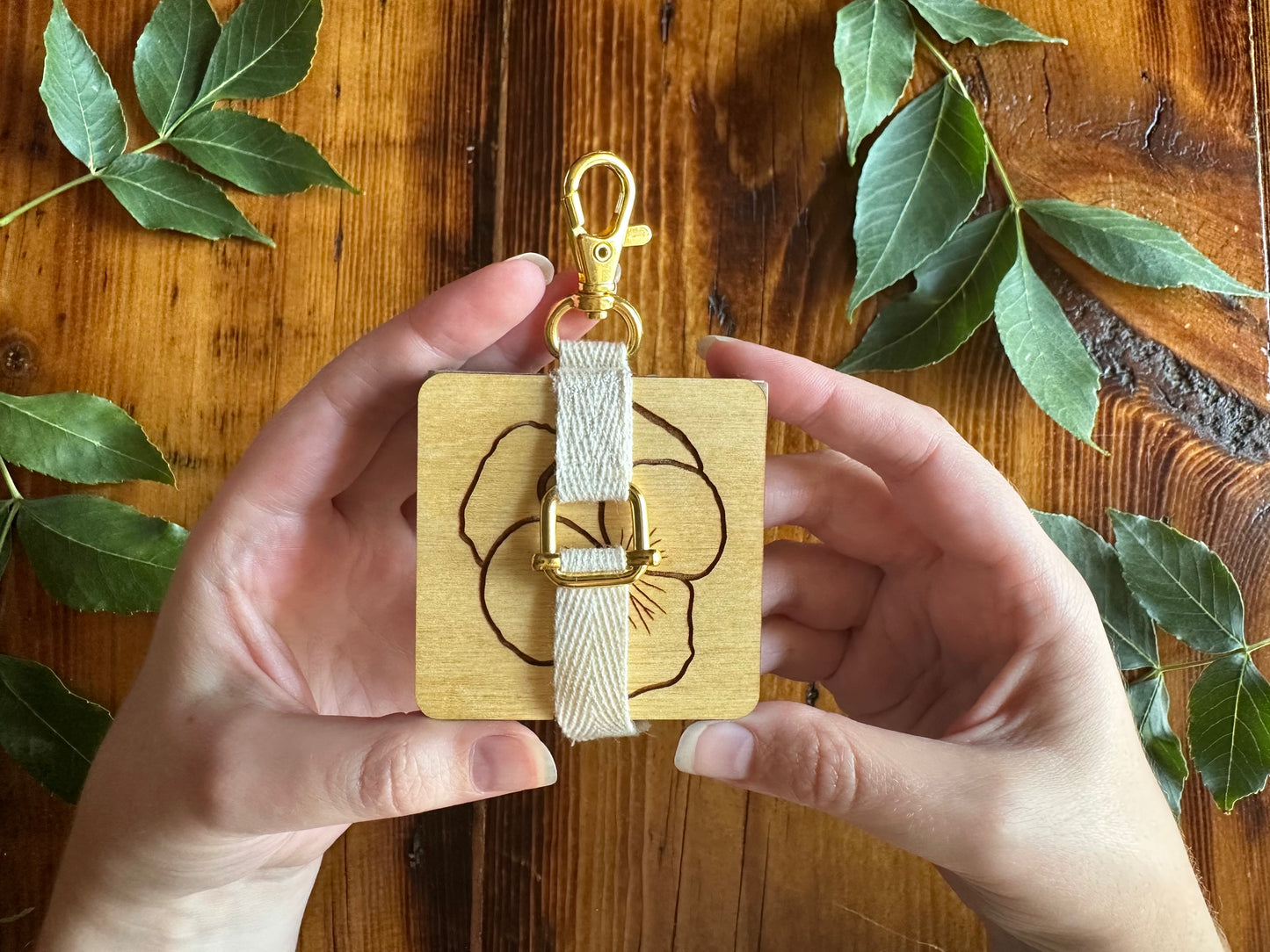 February Violet Petal Press | Strap Micro Flower Press with Keychain Clip