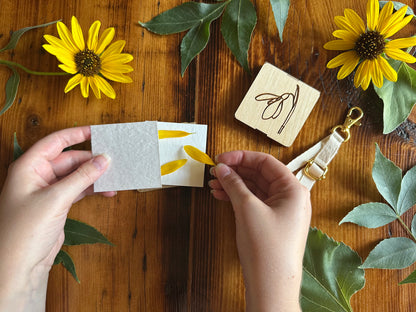 January Snowdrop Petal Press | Strap Micro Flower Press with Keychain Clip