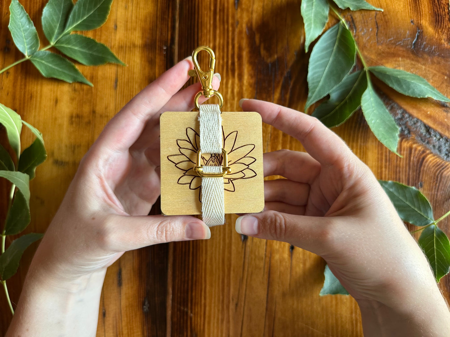 July Lotus Petal Press | Strap Micro Flower Press with Keychain Clip