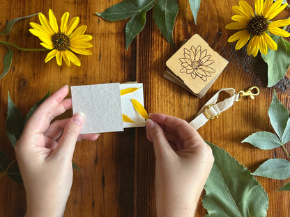 July Lotus Petal Press | Strap Micro Flower Press with Keychain Clip