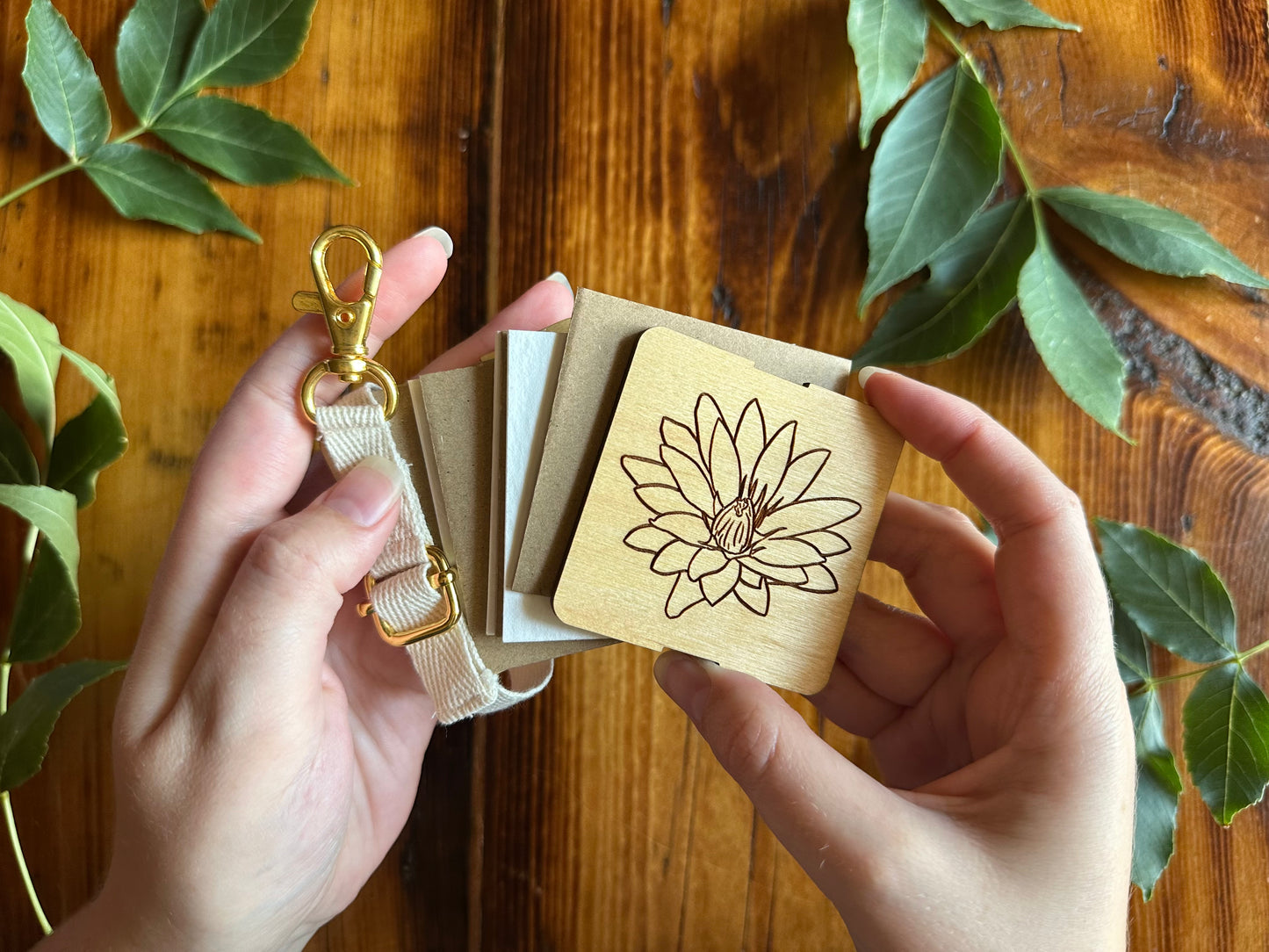 July Lotus Petal Press | Strap Micro Flower Press with Keychain Clip