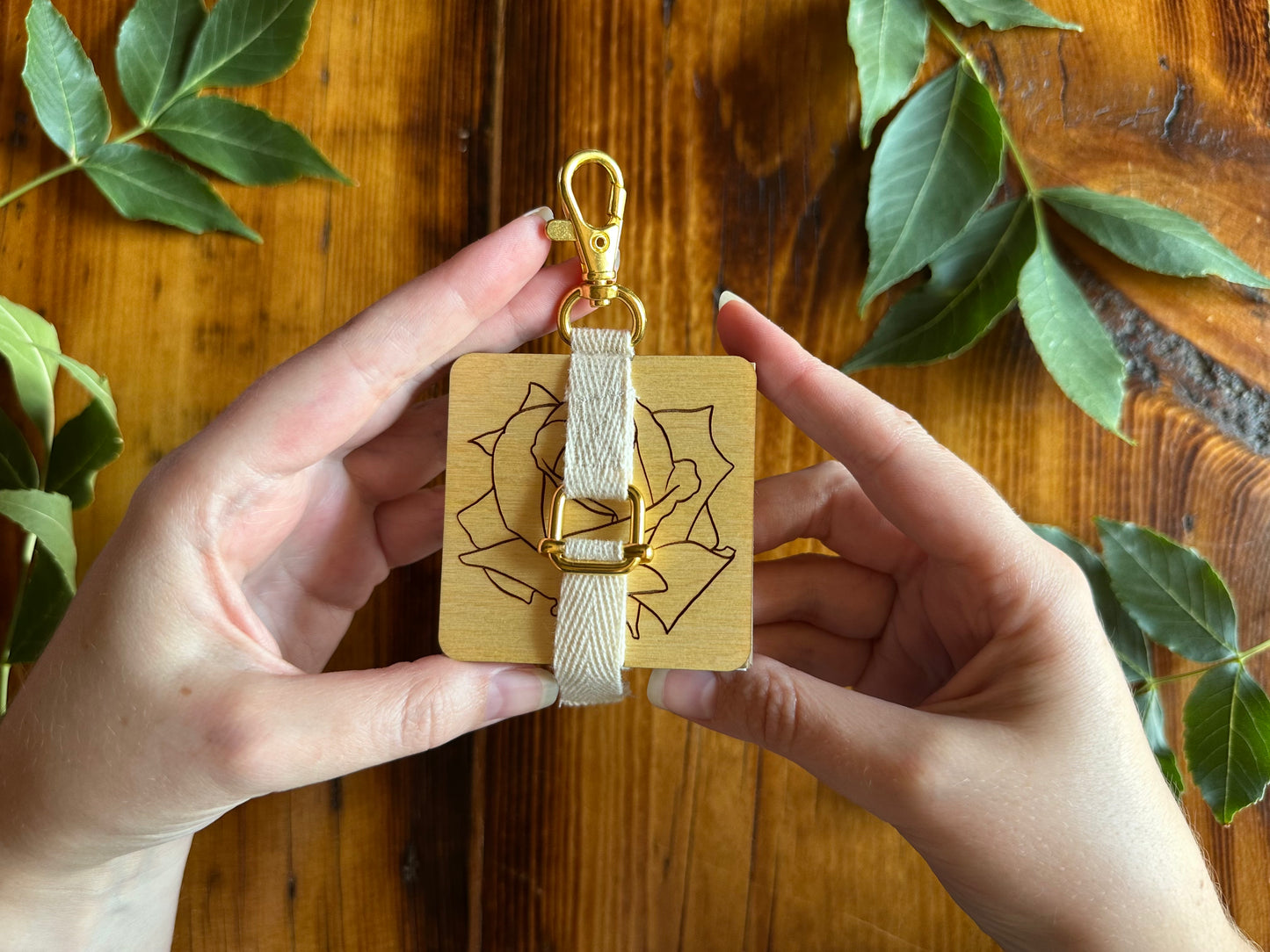 June Rose Petal Press | Strap Micro Flower Press with Keychain Clip