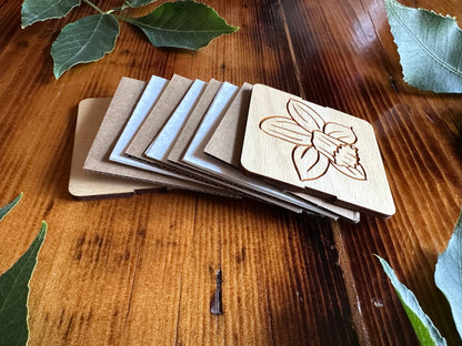 March Daffodil Petal Press | Strap Micro Flower Press with Keychain Clip