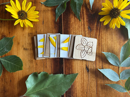 March Daffodil Petal Press | Strap Micro Flower Press with Keychain Clip