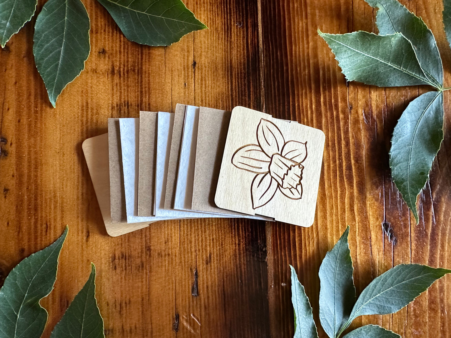 March Daffodil Petal Press | Strap Micro Flower Press with Keychain Clip