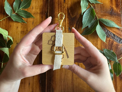 May Lily of the Valley Petal Press | Strap Micro Flower Press with Keychain Clip