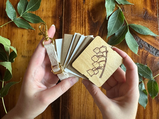 May Lily of the Valley Petal Press | Strap Micro Flower Press with Keychain Clip