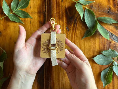 November Chrysanthemum Petal Press | Strap Micro Flower Press with Keychain Clip