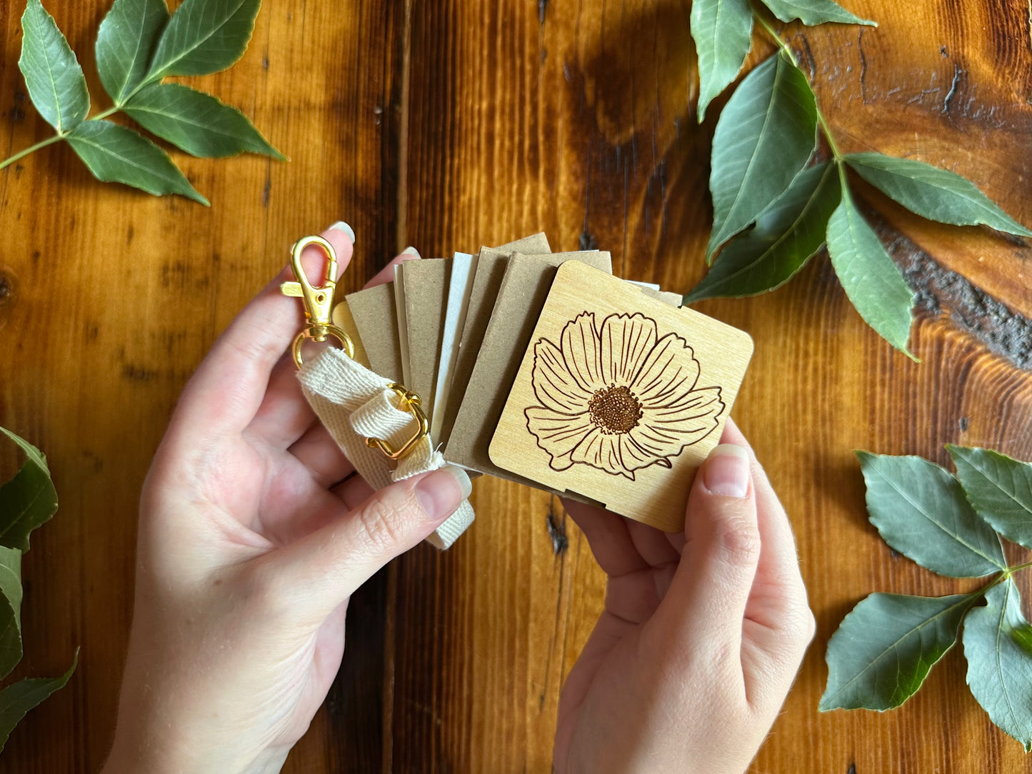 October Cosmos Petal Press | Strap Micro Flower Press with Keychain Clip