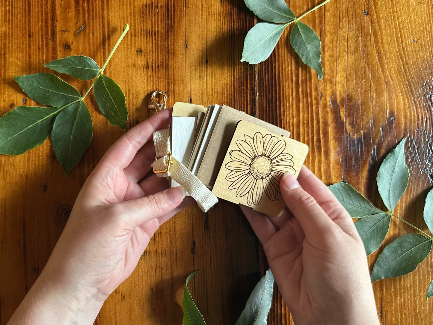 Sunflower Petal Press | Strap Micro Flower Press with Keychain Clip