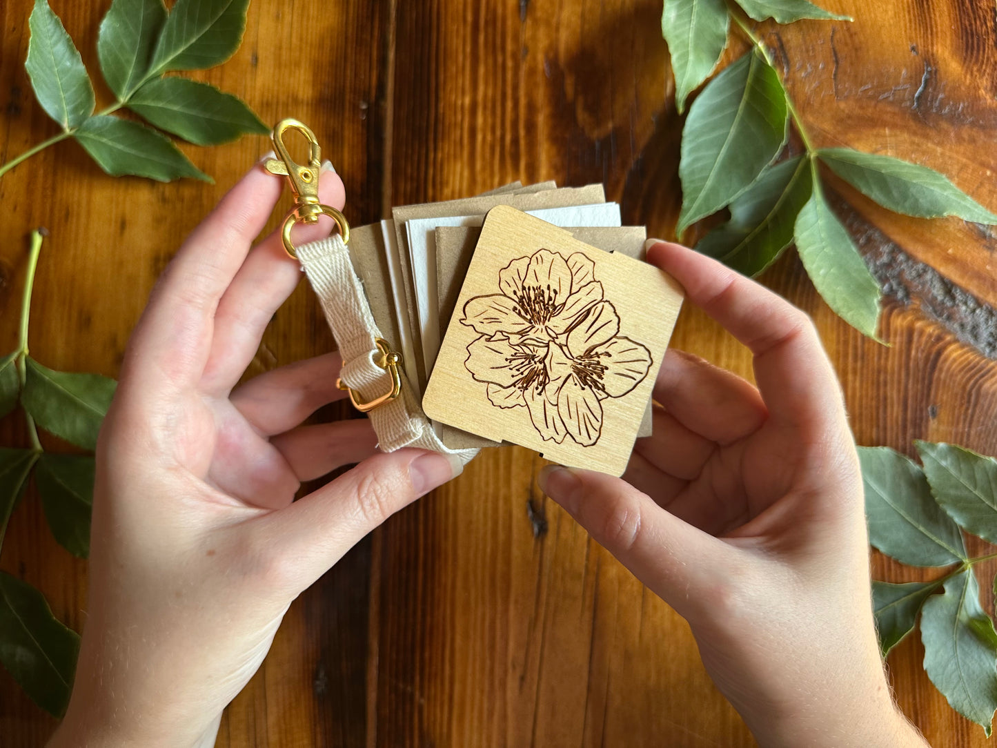 Syringa Petal Press | Strap Micro Flower Press with Keychain Clip